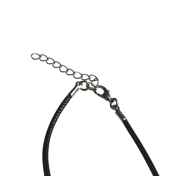 Natural Stone Pendulum Point Pendant Necklace Black Cord Jewelry Gift Spirit - Picture 2 of 5